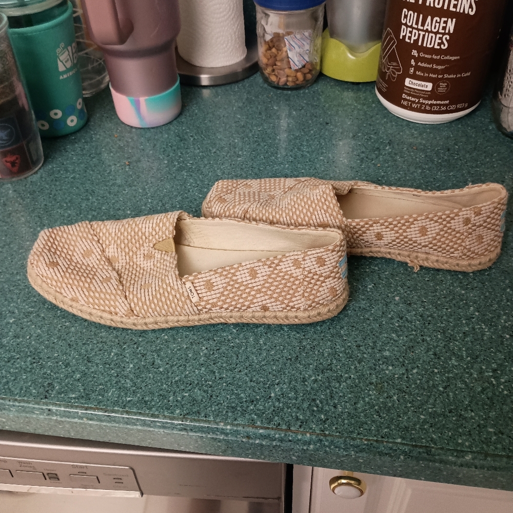 Toms woven flat espadrille sz 8 - Picture 3 of 6